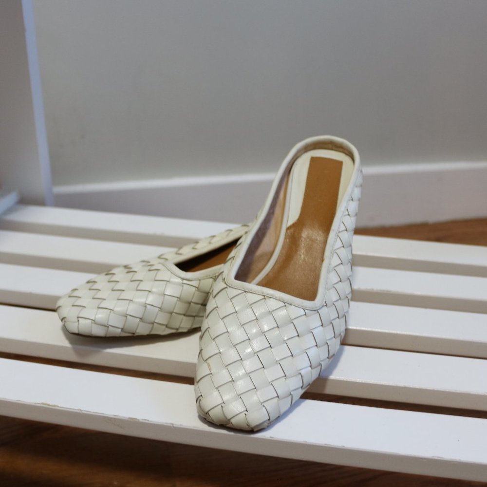 JAGGAR Footwear | JAGGAR the Label | Woven Leather Kitten Mule in White